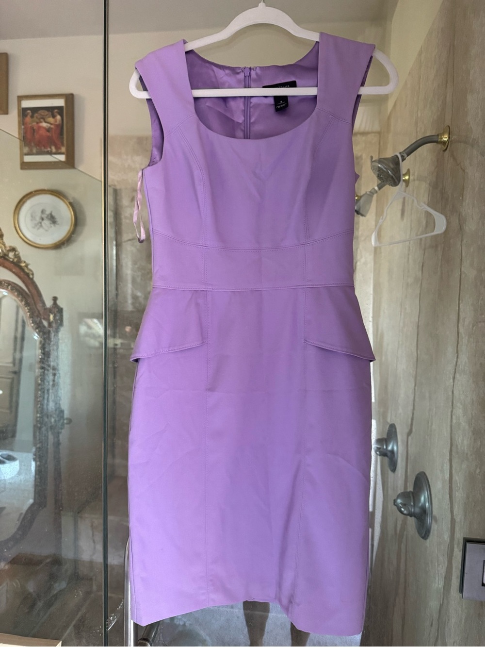 White House Black Market Lilac Sleeveless Sheath Dress